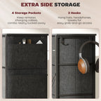 Chest of Four Fabric Drawers - Charcoal Grey