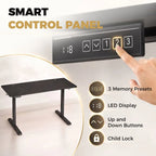 Standing Desk Memory Control Height Adjustable Desk 2 Cable Holes LED Display Sit Stand Desk Black