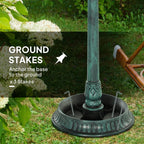 Outsunny 3-in-1 Garden Bird Bath, Freestanding Birdbath with Large Water Basin, Underneath Flower Planter, F50 x 113 cm, Green
