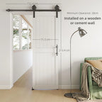 152.4cm Sliding Barn Door Kit, Sliding Door with Track, Hardware, Upgraded Rollers and Floor Guide, Handle, White