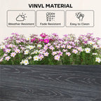 Outsunny Vinyl Raised Garden Bed Kit, 3 x 3 x 1ft Modular Elevated Garden Box with Slotting Legs and Open Bottom, Dark Grey