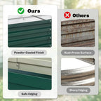 Outsunny Set of 2 Raised Beds for Garden, Galvanised Outdoor Planters for Herbs Vegetables, Use for Patio Balcony, Green
