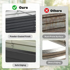 Outsunny Set of 2 Raised Beds for Garden, Galvanised Outdoor Planters for Herbs Vegetables, Use for Patio Balcony, Grey