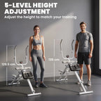 SPORTNOW 2-in-1 Ab Machine and Stair Stepper, Foldable Ab Trainer and Climbing Machine with LCD Monitor for Home Gym, White