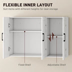 Bathroom Wall Cabinet, Wall Mounted Bathroom Cabinet, Over the Toilet Space Saver with Adjustable Shelves, White