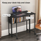 80 cm Drop Leaf Writing Work Desk - Black