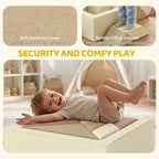 AIYAPLAY Soft Play 9 Piece Foam Climbing Blocks Soft Play Set with Tangram Play, Removable Cover for Kids Room, Ages 3-6 Years