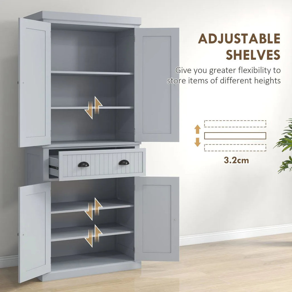 Multi-Storage Mid-Century Kitchen Cabinet - Grey