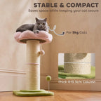PawHut Cat Tree, Flower Cat Scratching Post with Thick Sisal Post, Dangling & Spring Balls, Bed, Kitty Activity Centre