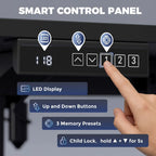 Standing Desk Memory Control Height Adjustable Desk 2 Cable Holes LED Display Sit Stand Desk Black