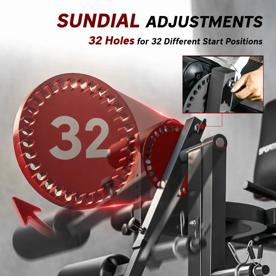 SPORTNOW Seated Leg Extension and Curl Machine, Adjustable Leg Raise Machine and Curl Machine with Plate Loaded for Hip, Thigh, Lower Body Workout