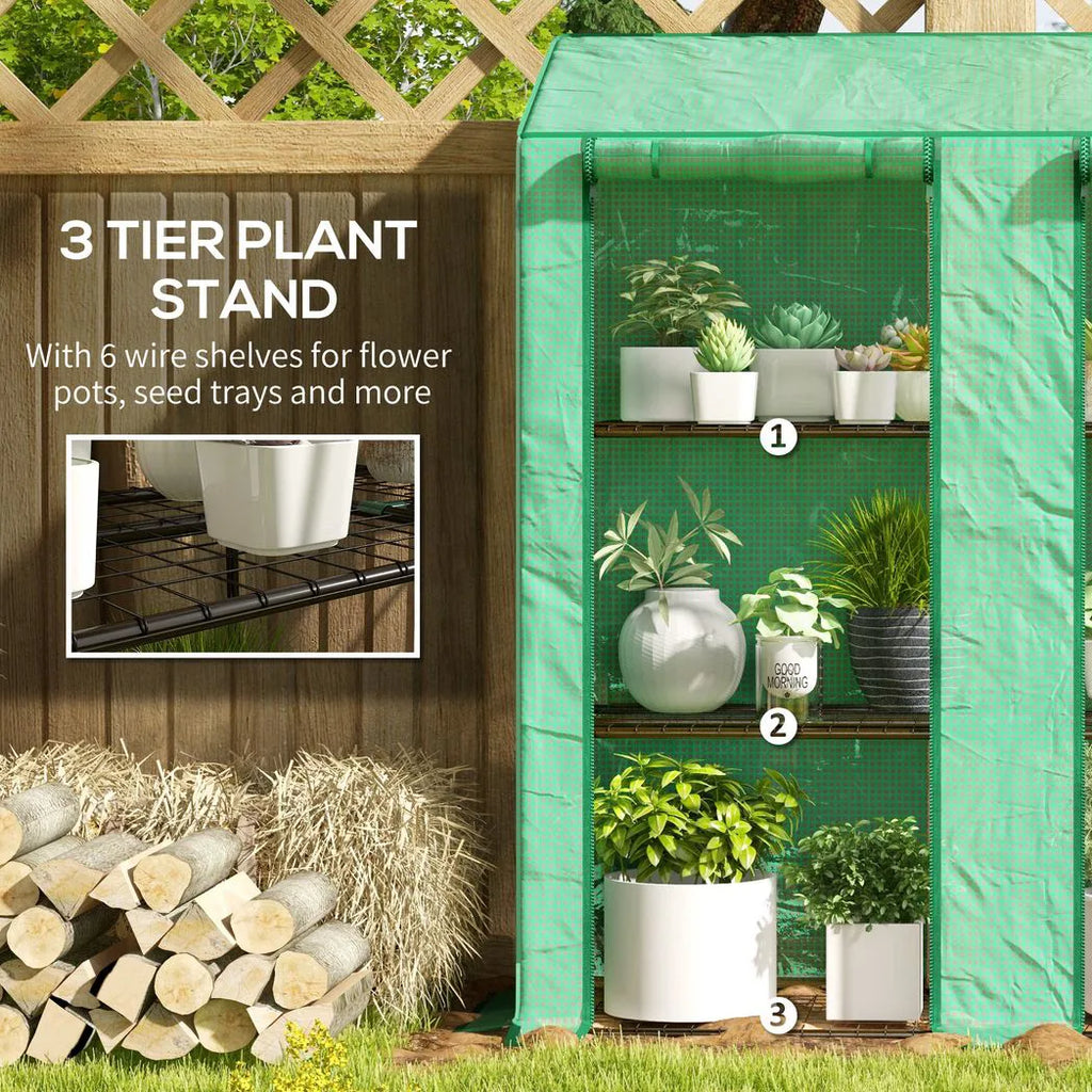 Outsunny 46 x 143cm Six-Shelf Greenhouse