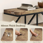 4-Tier Industrial Console Table - Rustic Brown