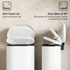 30 L Modern Curved Kitchen Bin - Cream
