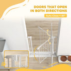 PawHut Baby Gate, Pet Safety Gate Pressure Fit, 76-81cm Wide with Two-Way Open, One-Hand Opening