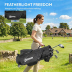 Outsunny Golf Stand Bag 6 Way Full-Length Dividers, Waterproof Golf Bag with 5 Pockets, Grey