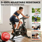 SPORTNOW Exercise Bike, Indoor Stationary Bike with Smart APP, 0-100% Magnetic Resistance, Adjustable Seat & Handlebars