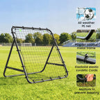 Adjustable Rebounder Net Kickback Target Goal for Teens Adults Training, Black