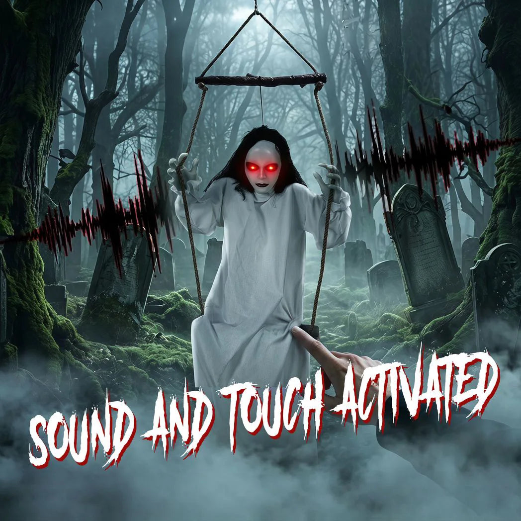 Animated Hanging Halloween Swing Ghost — 170cm