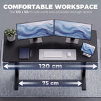 Standing Desk Memory Control Height Adjustable Desk 2 Cable Holes LED Display Sit Stand Desk Black