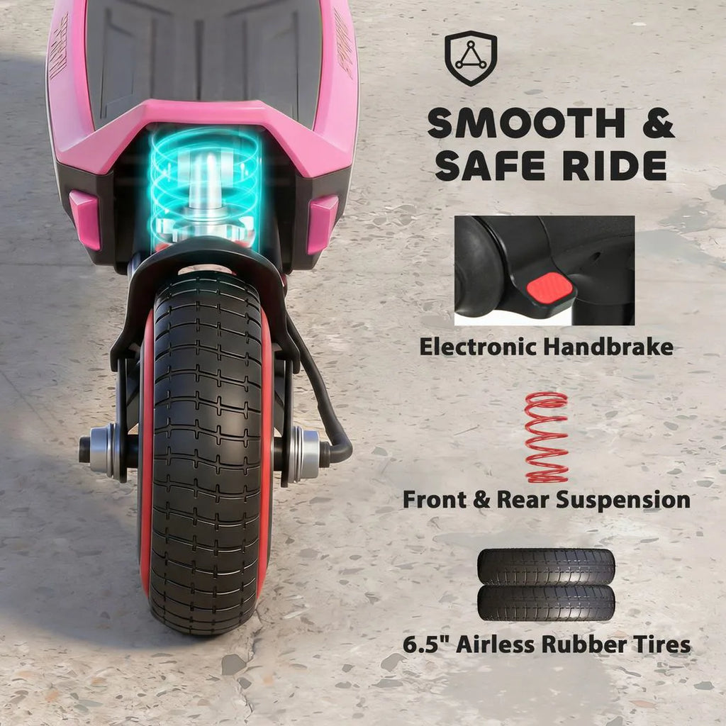 SPORTNOW Electric Scooter for Kids, Foldable E Scooter for Age Age 6 with LED Display, RGB lights, Up to 16km/h, Pink