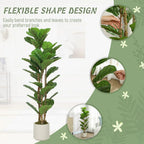 120cm Artificial Fiddle Leaf Fig Tree - Green