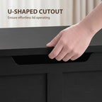 127L Home Storage Box, with Safety Hinges - Black Wood-Effect