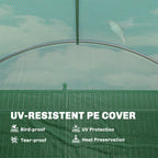 Outsunny 3 x 4 m Walk-in Polytunnel Greenhouse with Hinged Door and 8 Roll Up Mesh Windows, Garden Tunnel Warm House Tent, Green