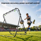 Adjustable Rebounder Net Kickback Target Goal for Teens Adults Training, Black