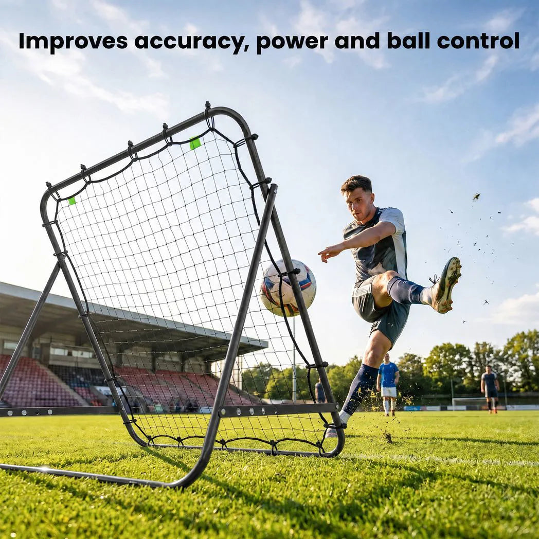 Adjustable Rebounder Net Kickback Target Goal for Teens Adults Training, Black