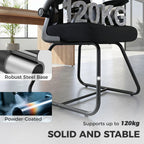 Reception Chair, Conference Meeting Office Chair with Flip-up Armrest, Mesh Backrest, Lumbar Support and Metal Base
