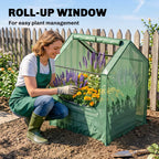 Outsunny 61 x 61cm Garden Planter Bed, with Cover - Green and Silver