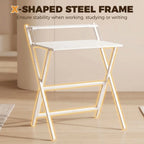 70 cm Folding Computer Desk with Monitor Shelf - White