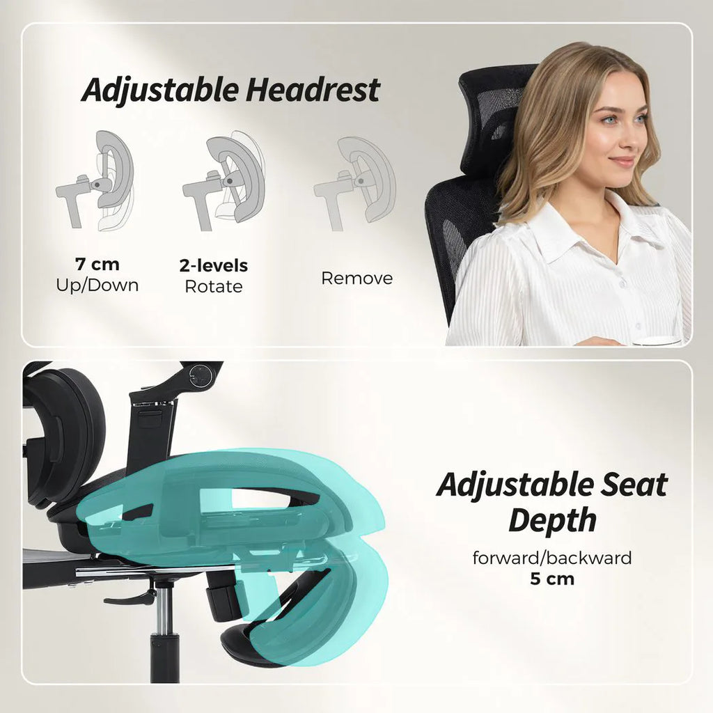 Ergonomic Office Chair, High Back Mesh Desk Chair, Black
