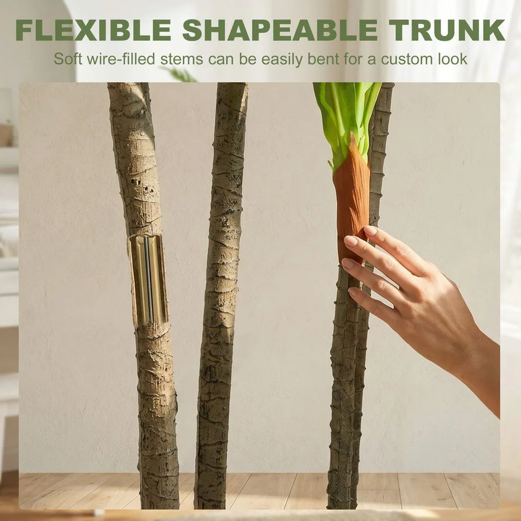 150cm Lifelike Fake Tree, Artificial Dracaena Tree with Bendable Trunks, Green