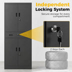 Metal Storage Cabinet, 180cm Tall Tool Cabinet with Locking Doors, Drawer and Adjustable Shelves, Black