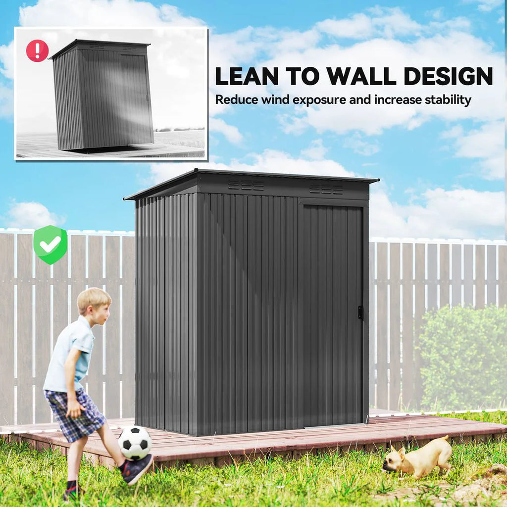 Outsunny 5 x 3.5ft Metal Garden Storage Shed with Effortless Assembly and 2 Pairs of Gloves, Waterproof Outdoor Shed, Dark Grey