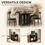 Folding Dining Table, Drop-Leaf Table with Foldable Leaves for Small Spaces, Kitchen, Dining Room, Black