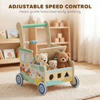 AIYAPLAY Wooden Baby Walker for 1-3 Year, Montessori Inspired Push Along Walker Toys, Multifunctional Activity Centre