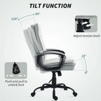 Linen-Look Double-Padded Office Chair - Grey
