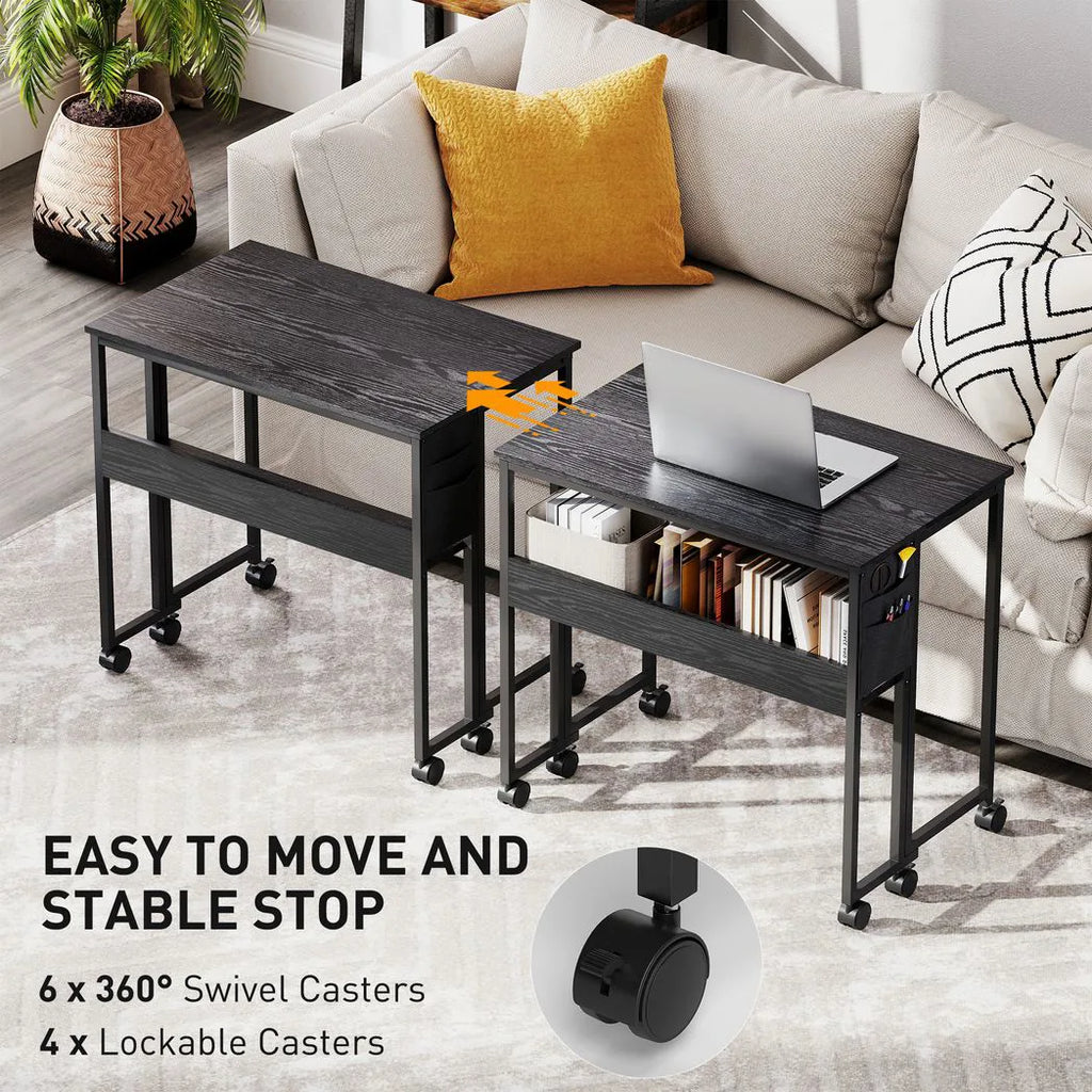 80 cm Drop Leaf Writing Work Desk - Black