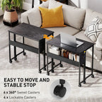 80 cm Drop Leaf Writing Work Desk - Black