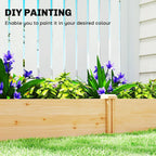 Outsunny Raised Garden Bed, Wooden Planter Box with Divider and Open Bottom for Flowers, Herbs, Vegetables, DIY Painting