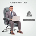 Faux Leather Reclining Office Chair, with Footrest - Grey