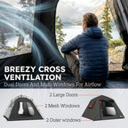 Outsunny Camping Tent 3000mm Waterproof Tent with 2 Doors, Dark Grey and Red