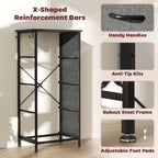 Chest of Four Fabric Drawers - Charcoal Grey