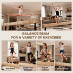 7.5ft Adjustable Balance Beam, Gymnastics Beam with Wheels, Gymnastics Equipment for 6 Years Old Training