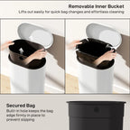 30 L Modern Curved Kitchen Bin - Cream