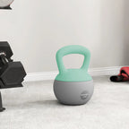 SPORTNOW 12KG Soft Kettlebell, Kettlebell with Non-Slip Handle for Home Gym, Weight Lifting, Strength Training, Green/Grey