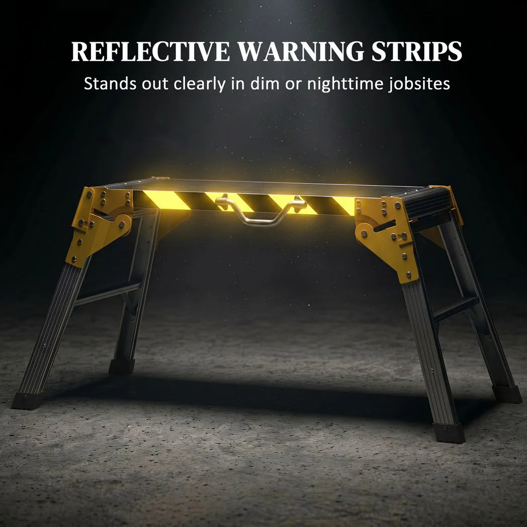 Work Bench, Foldable Aluminium Alloy Tool Stand with Handle, Non Slip, 150 kg, 110 x 32 x 50 cm